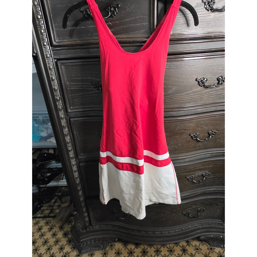 Lululemon Athletic Tennis Dress Red White Colorblock Racerback Mini Dress